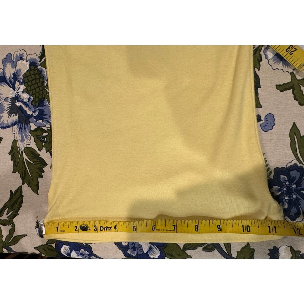 Y2K Barth French West Indies Yellow Tank 2000s American Apparel OS 100% Cotton - Picture 13 of 13